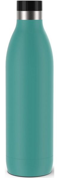Emsa Bludrop Isolier-Trinkflasche, 1 Liter, 100% dicht, Quick-Press Verschluss, Ergonomischer 360° Trinkgenuss, 20h warm, 40h kühl, einfache Reinigung, Edelstahl, Pulverbeschichtung, Petrol, N31121