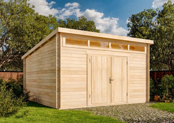 Alpholz Gartenhaus Maria Viva Gartenhaus aus Holz Holzhaus mit 28 mm Wandstärke Blockbohlenhaus mit Montagematerial