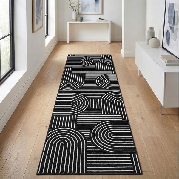 GarveeMore Teppich Rhythmus und Prosodie, rechteckig, Höhe: 7 mm, Geometrisches, modulares Design – strukturiert, aber nicht monoton