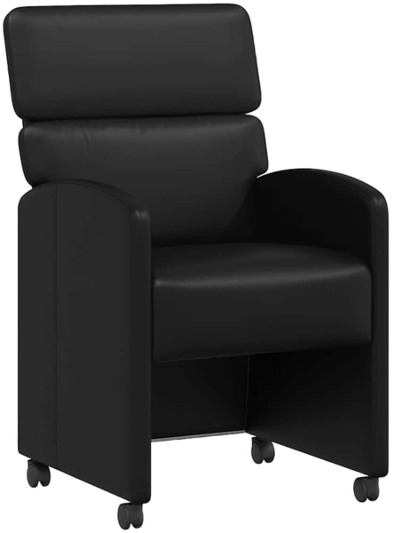 vidaXL Esszimmerstühle mit Rollen 2 pcs Schwarz 58 x 65 x 98 cm 42017890