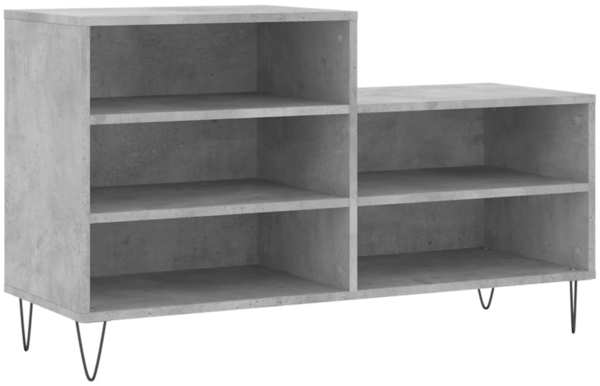 vidaXL Schuhregal Betongrau 102x36x60 cm Holzwerkstoff 831392