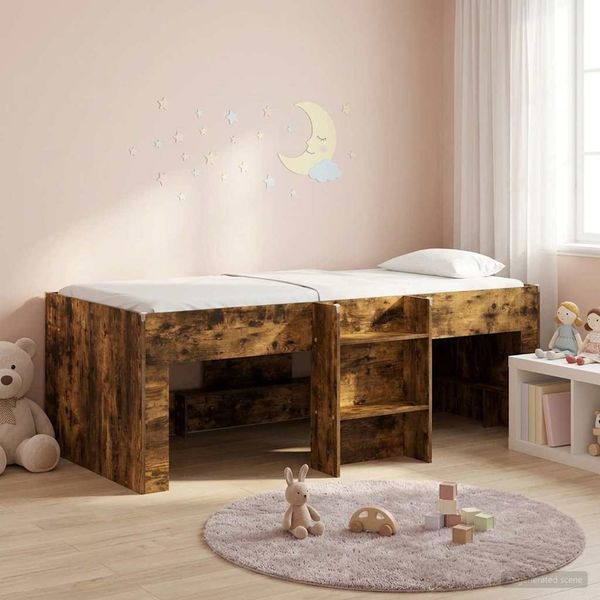 vidaXL Hochbett für Kinder 2 pcs Geräucherte Eiche 98,5 x 200 cm 3422567