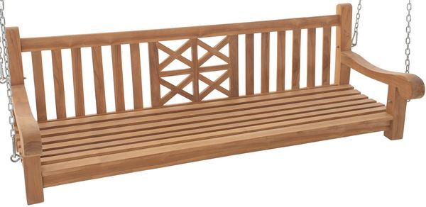 CLP Schaukelbank Farm Teakholz wetterfest mit Befestigungsmaterial,teak 180 cm