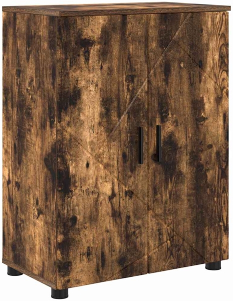 vidaXL Badezimmerschrank mit Tür Geräucherte Eiche 60 x 35 x 80 cm 883309