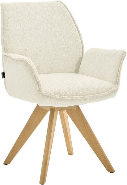 Musterring Esszimmerstuhl Tiama (Set, 2 St), Stativgestell Eiche massiv, 180° drehbar, Stoff Cord oder Bouclé