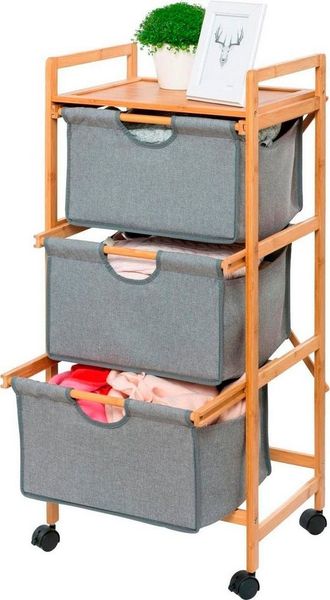 BAHARI Badregal, praktische Bambusmöbel mit 3 Schubladen und Ablage - 96 x 44 x 34 cm, WENKO - WENKO Bild 4