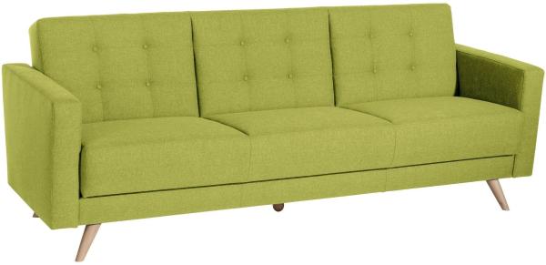 Sofa 3-Sitzer mit Bettfunktion Karisa Bezug Flachgewebe Buche natur / apfel 21947