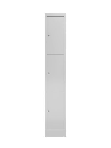 Schließfachschrank, Fächerschrank 3 Fächer Spind 180 x 30 x 50 cm, lichtgrau
