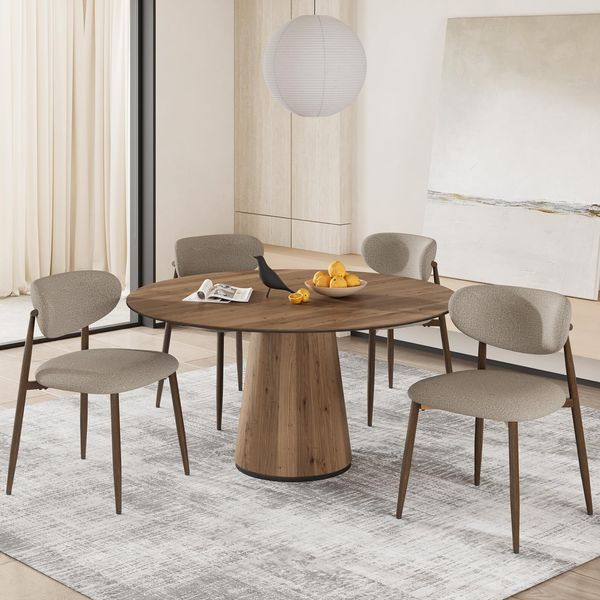 COLAMY Küchenstuhl Esszimmerstühle 4er Set, Moderne Polsterstuhl Essstühle mit Fester Rückenlehne, Stoff Esszimmerstühl mit Metallbeinen für Esszimmer, Küche, Restaurant, Kamel