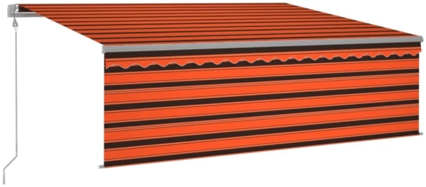 vidaXL Markise Automatisch mit Rollo LED Windsensor 4x3 m Orange Braun 3069435