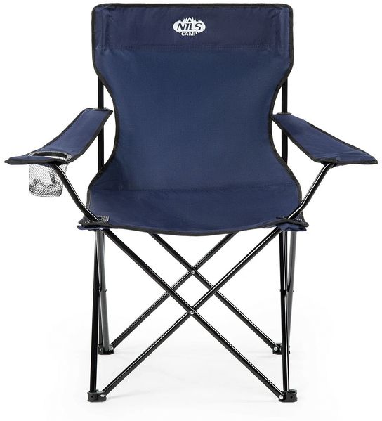 NILS Faltbarer Campingstuhl Anglerstuhl Stabiler Outdoor-Stuhl mit Tragetasche Blau