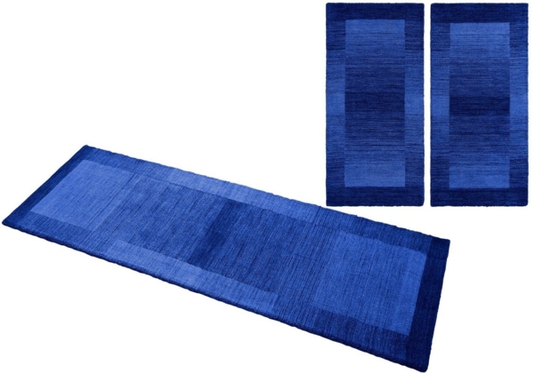 THEKO Bettumrandung Gabbeh Super, Handweb Teppich, Bordüre, reine Wolle, handgewebt, Höhe 9 mm, (3-tlg), Bettvorleger, Schlafzimmer, Läufer-Set Bild 5