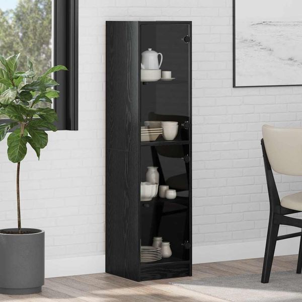 vidaXL Highboard Schwarz Eichen-Optik 35 x 37 x 142 cm Holzwerkstoff 882903