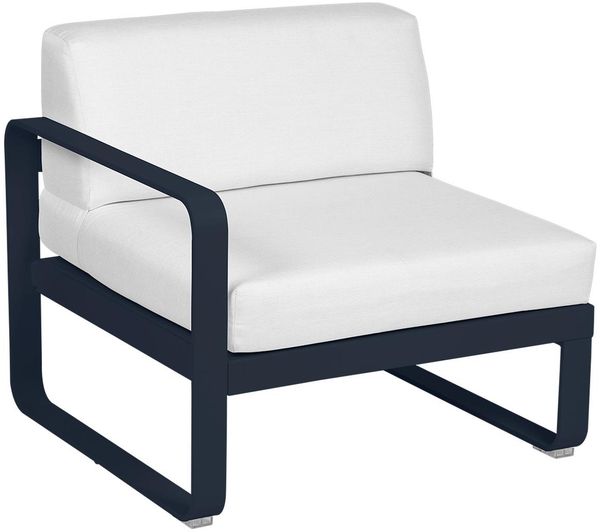 Bellevie Lounge 1-Sitzer Modul 92 Abyssblau 81 Grauweiß Links