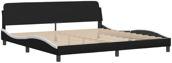 vidaXL Bett mit Matratze "Dover" Schwarz und Weiß 200x200 cm Kunstleder 3208482 Bild 4