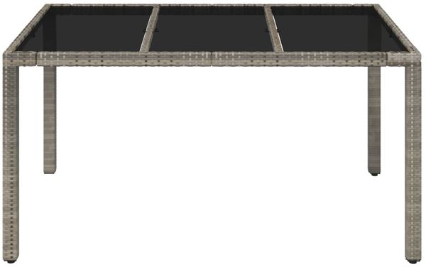 vidaXL Gartentisch mit Glasplatte Grau 150x90x75 cm Poly Rattan 319900 Bild 3