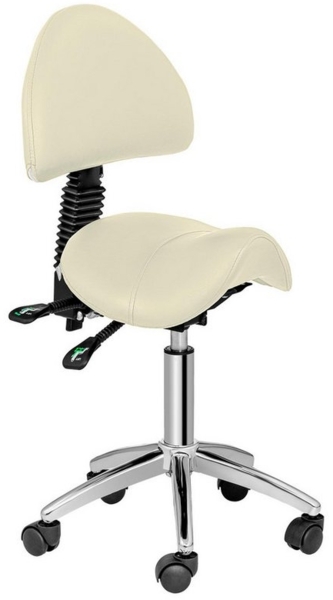 Physa Drehstuhl Sattelstuhl Rollstuhl mit Rückenlehne 550-690 mm 150 kg beige, Beige