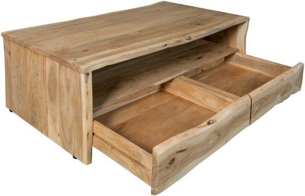 Couchtisch mit Ablage Akazie massiv 130 x 70 x 45 cm naturfarben DAHLIA 87070391 Bild 6