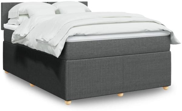 vidaXL Boxspringbett mit Matratze Dunkelgrau 140x190 cm Stoff 3289745