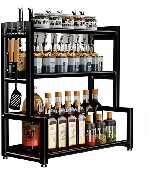 YMQHBS Gewürzregal Küchenregal 3-stufig Küche Gewürzhalter multifunktionales Regal