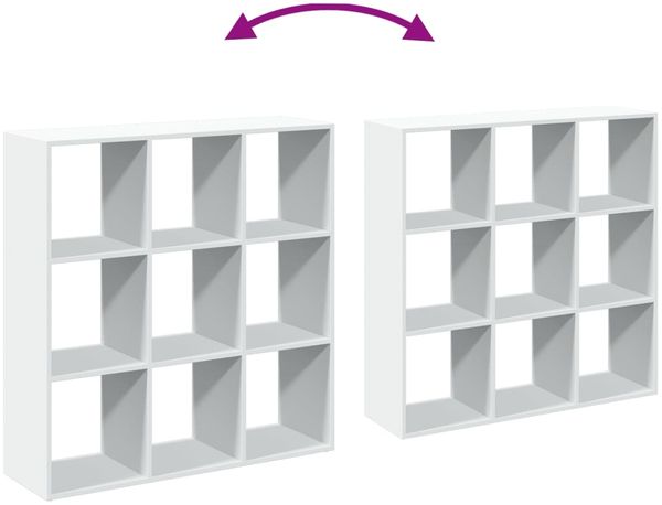 vidaXL Raumteiler-Bücherregal Weiß 102x29x103,5 cm Holzwerkstoff 858039 Bild 9