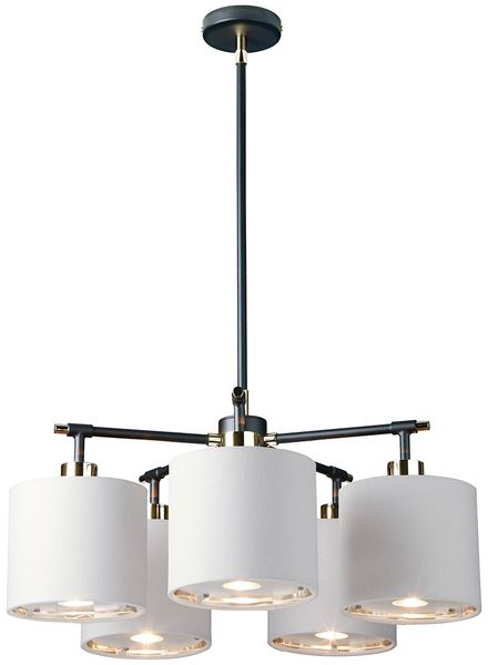 Elstead Balance Pendelleuchte 5-flammig schwarz Lampenschirm weiss E27