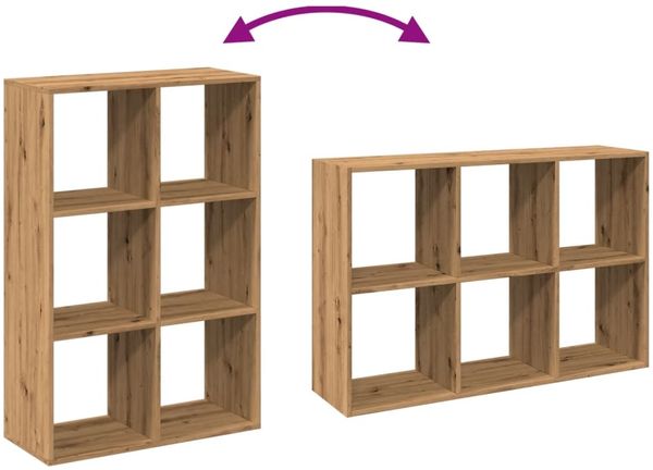 vidaXL Raumteiler-Bücherregal Artisan-Eiche 69,5x29x103,5 cm 858020 Bild 6