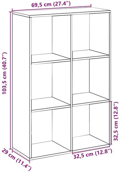 vidaXL Raumteiler-Bücherregal Artisan-Eiche 69,5x29x103,5 cm 858020 Bild 12