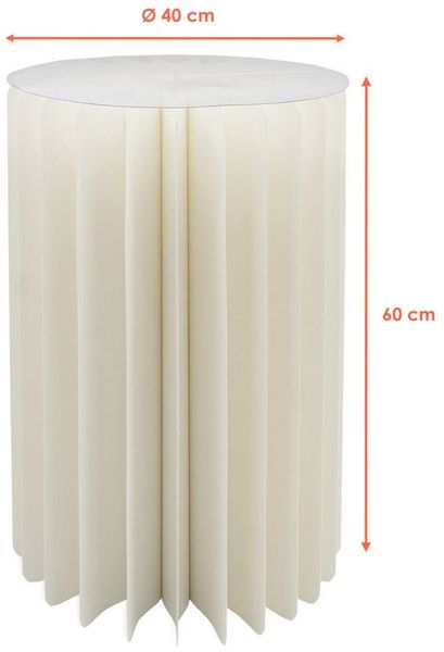 Spetebo Beistelltisch Design Dekotisch aus Papier in weiß (Anzahl, 1-St, Stück), vielseitig einsetzbar