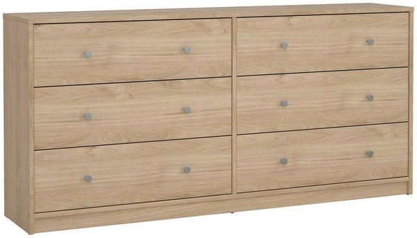 Dmora Kommode Rick, Wohnzimmerbuffet, Wohnzimmer-Sideboard, Moderne Küchen-Speisekammer, 143x30 h68 cm, Eiche