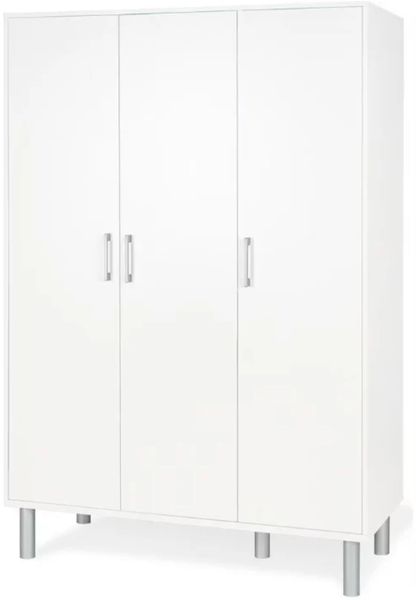 Pinolino Kinderkleiderschrank weiß 3 Türen 6 verstellbare Einlegeböden 120 x 56 x 181 cm
