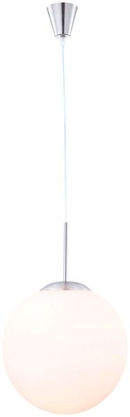 Pendelleuchte, Kugelform, Metall, Glas, H 180 cm