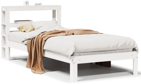 vidaXL Bettgestell mit Kopfteil ohne Matratze Weiß 90x190 cm 3306034