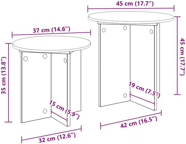 vidaXL Beistelltisch-Set 2 Stück Geräucherte Eiche Holzwerkstoff 8001015 Bild 7