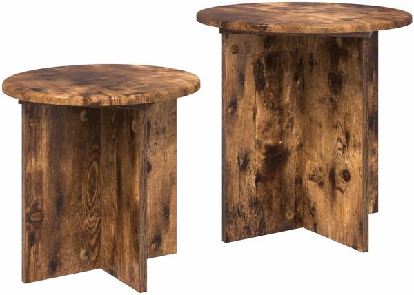 vidaXL Beistelltisch-Set 2 Stück Geräucherte Eiche Holzwerkstoff 8001015 Bild 5