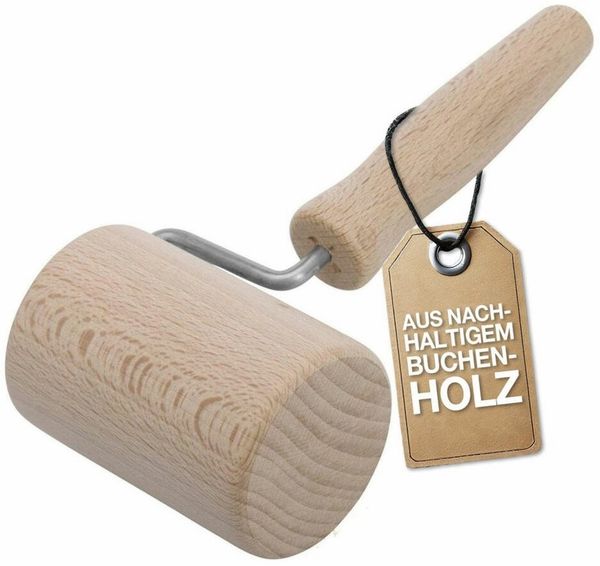 Westmark Backblech-/Teigroller, zylindrisch, für eckige Backformen, aus Buchenholz, ø 5,4 cm, Holz, Woody, Hellbraun, 30042270