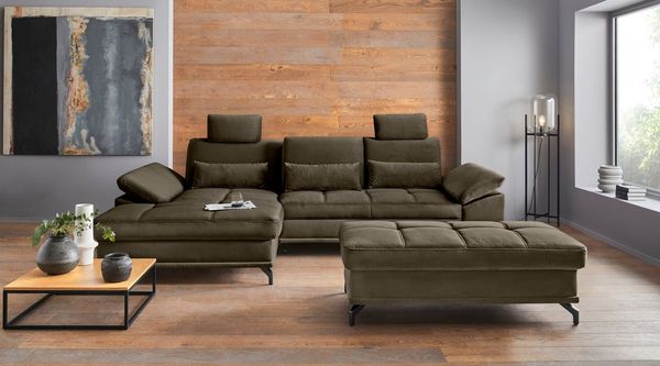 Places of Style Ecksofa Costello L-Form, mit Sitztiefenverstellung, Armteilverstellung und, 3 Nierenkissen, optional Bettfunktion und Bettkasten