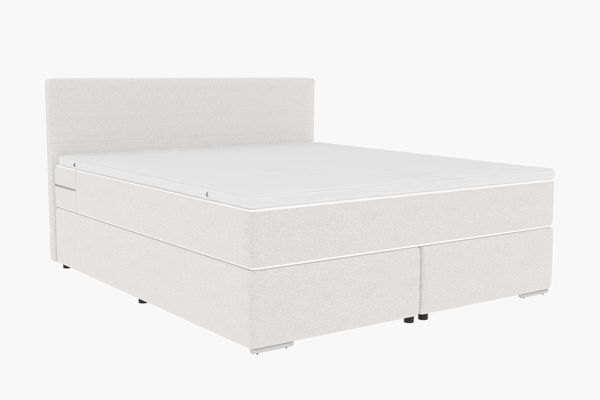 Boxspringbett Valerio Webstoff - Webstoff - weiß - 200x200 cm