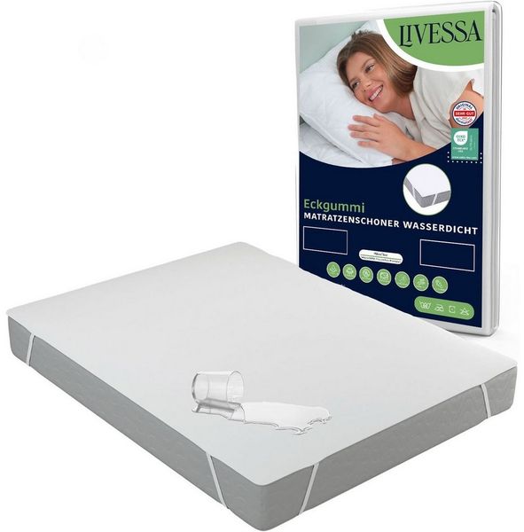 Matratzenschoner Matratzenauflage -Matratzenschutz - Matratzenschutzbezug livessa, 100% wasserdicht,Milbenresistent, Atmungsaktiv,Fleckenschutz