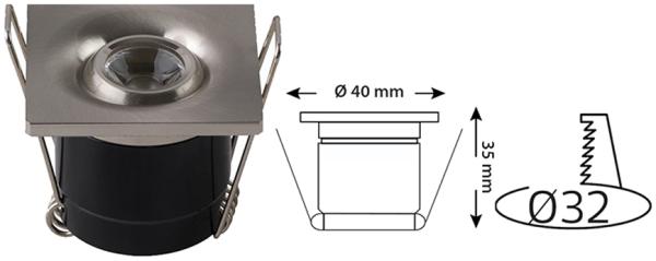 10x LED Mini Spot Einbustrahler inkl. Trafo 2W Eckig Edelstahl (matt) Neutralweiß Bild 5