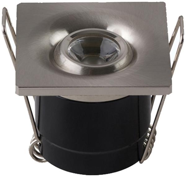 10x LED Mini Spot Einbustrahler inkl. Trafo 2W Eckig Edelstahl (matt) Neutralweiß Bild 3