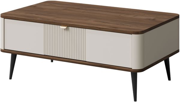 Couchtisch Rotevio RE16 (Farbe: Cashmere / Cashmere + Nuss)