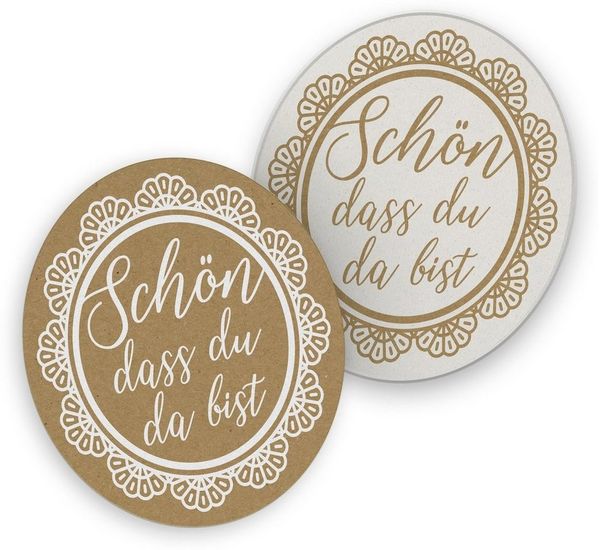 itenga Bierdeckel itenga 40x Bierdeckel Schön dass du da bist I Vintage I Untersetzer I
