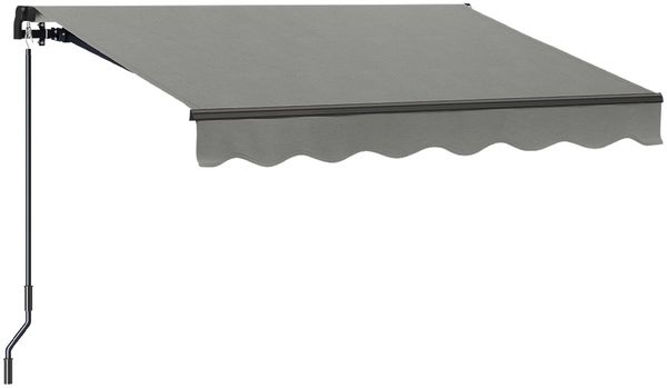 STEELSØN 'Kestria' Gelenkarmmarkise 200x150 cm, grau, wetterfest und blickdicht, Markise mit Aluminium-Kassette und Wandhalterung, Balkonmarkise mit Handkurbel Bild 2