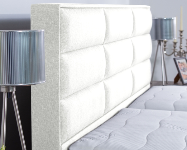 Meisterbetten Boxspringbett Pino 160x200 in WT-Weiss, Matratzenbezug Nano, Ergoflex-Topper Bild 5