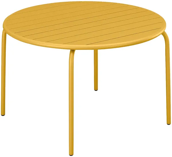 Vente-unique - MIRMANDE Garden dining set Metall Gelb - B 130 cm x H 74 cm x L 130 cm