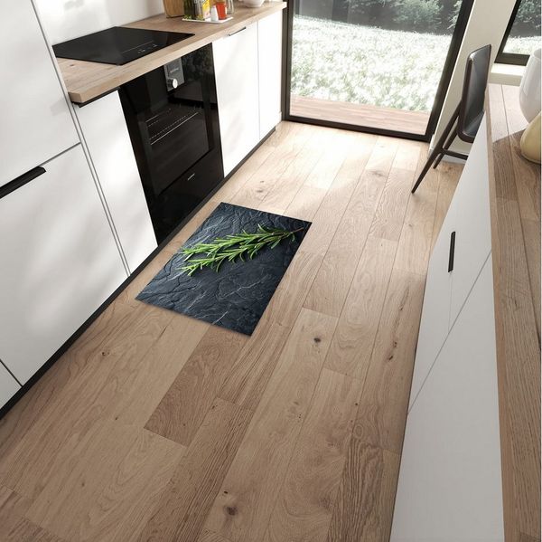 Primedeco Teppich Küchenteppich Rosmarinzweig Slate PVC rutschfest abwaschbar Läufer, Rechteckig, Höhe: 3 mm, Pflegeleicht & Wasserabweisend