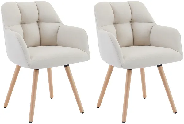Vente-unique - PEGA Stuhl Stoff Beige - B 58 cm x H 81 cm x L 57,5 cm