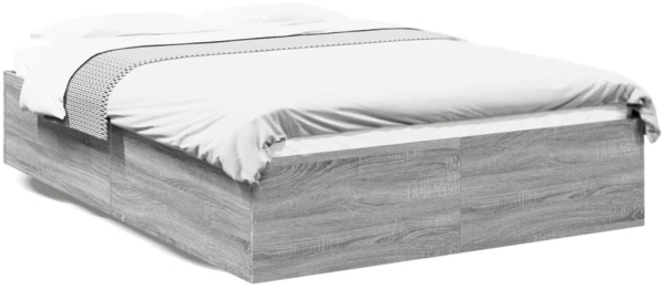 vidaXL Bettgestell Grau Sonoma 120x190 cm Holzwerkstoff 3281047