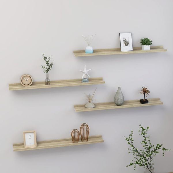 vidaXL Wandregale 4 Stk. Sonoma-Eiche 80x9x3 cm 326686